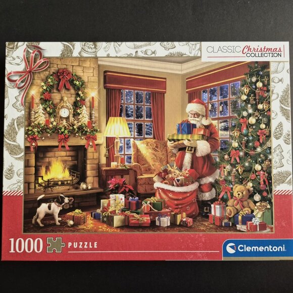 1000 Piece "Santa's Visit" Jigsaw Puzzle - Picture 1 of 5